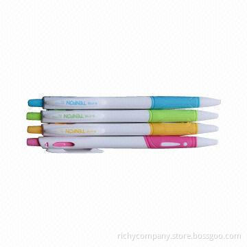 Ballpoint pen with plastic material